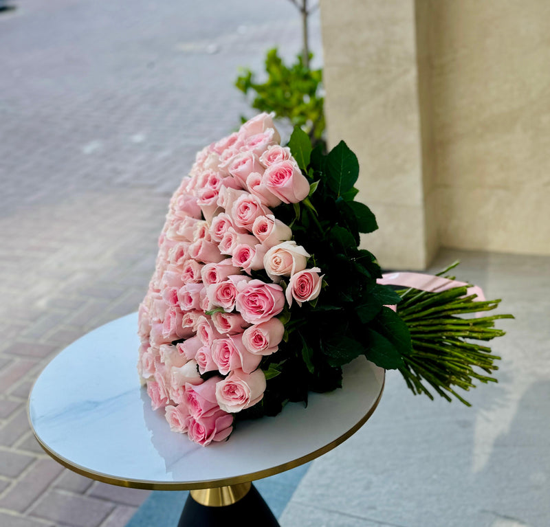 101 Pink Roses Bunch