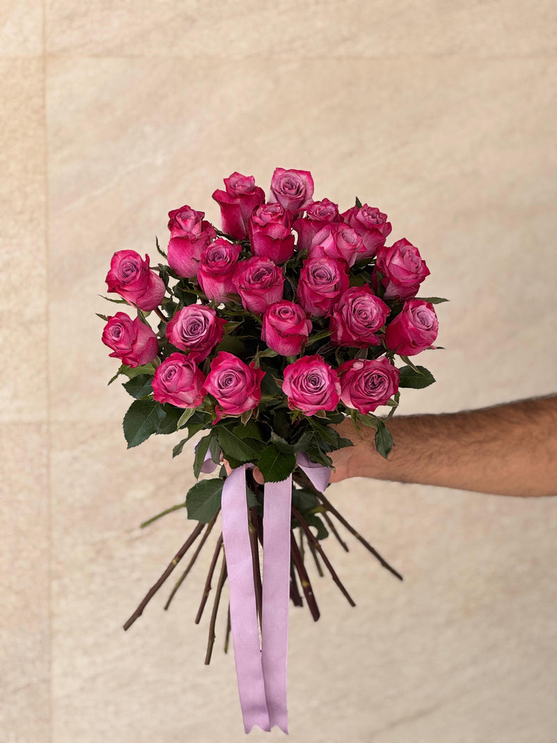 21 Purple Roses Bunch