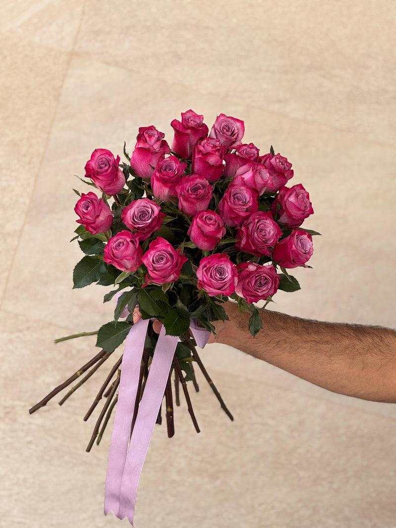 21 Purple Roses Bunch
