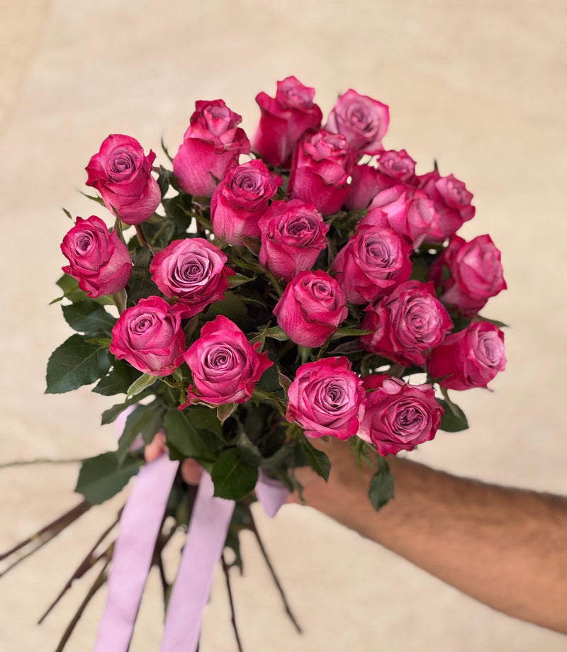 21 Purple Roses Bunch