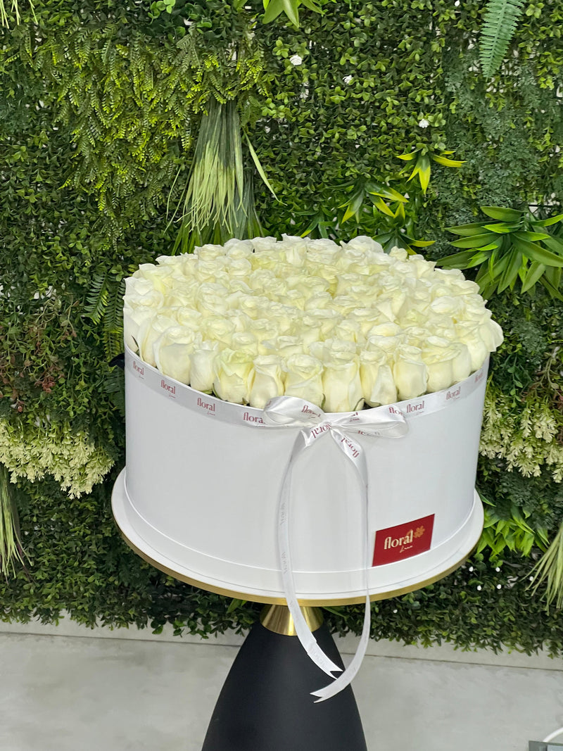 White Luxury Roses Box
