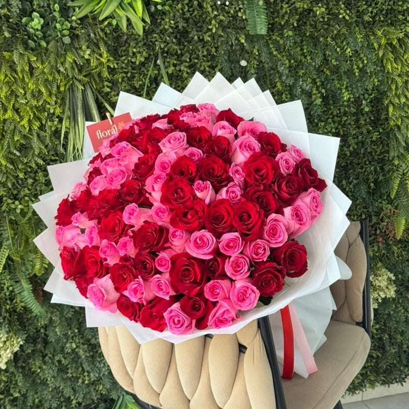 101 Reasons for Love - Red and Pink Roses