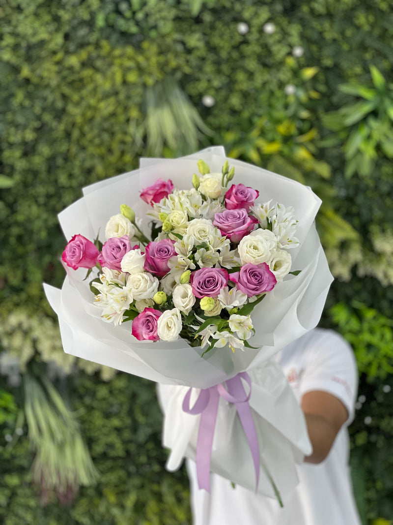 Elegant Lavender & White Bouquet