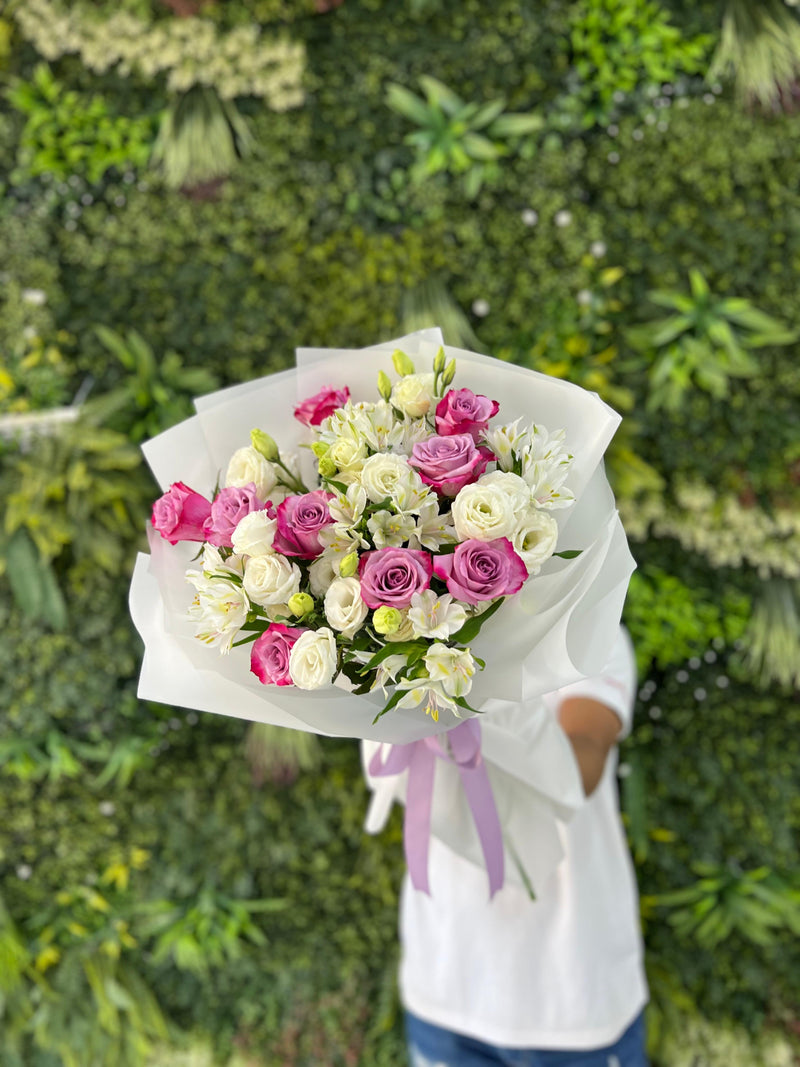 Elegant Lavender & White Bouquet