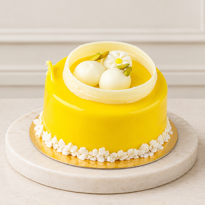 Sunshine Meadow Bouquet & Passion Mango Pastry (160g) Set