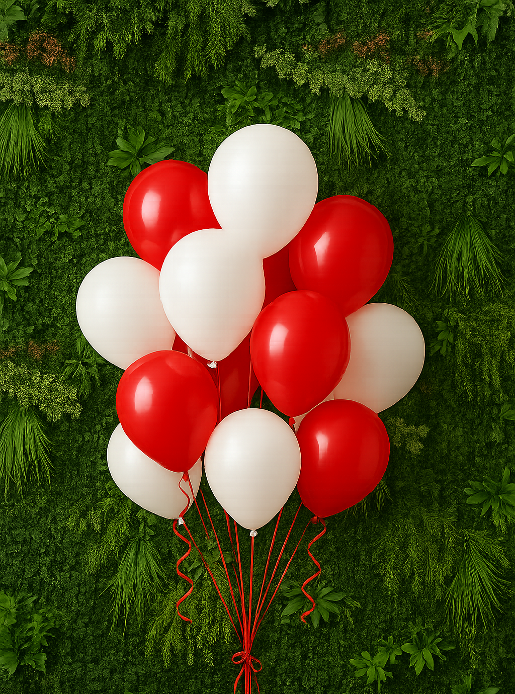 Red and White Helium Balloons