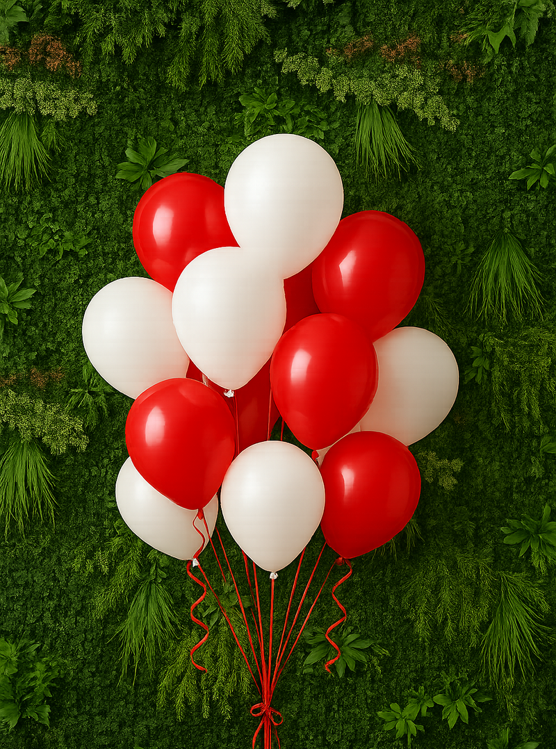 Red and White Helium Balloons