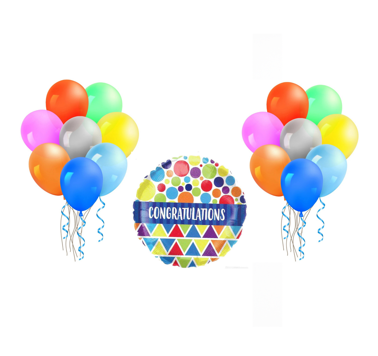 Congratulations Foil Balloon with Colorful Latex Balloons (Helium Filled)