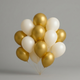 Gold and White Helium Balloons