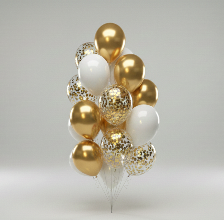 Gold Confetti Balloons