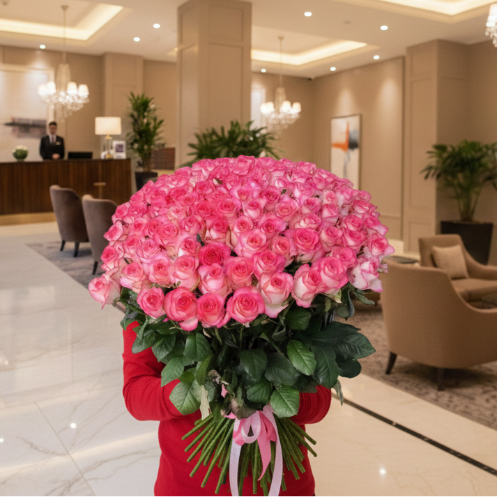 Blush Infinity Bunch - 101 Pink Roses