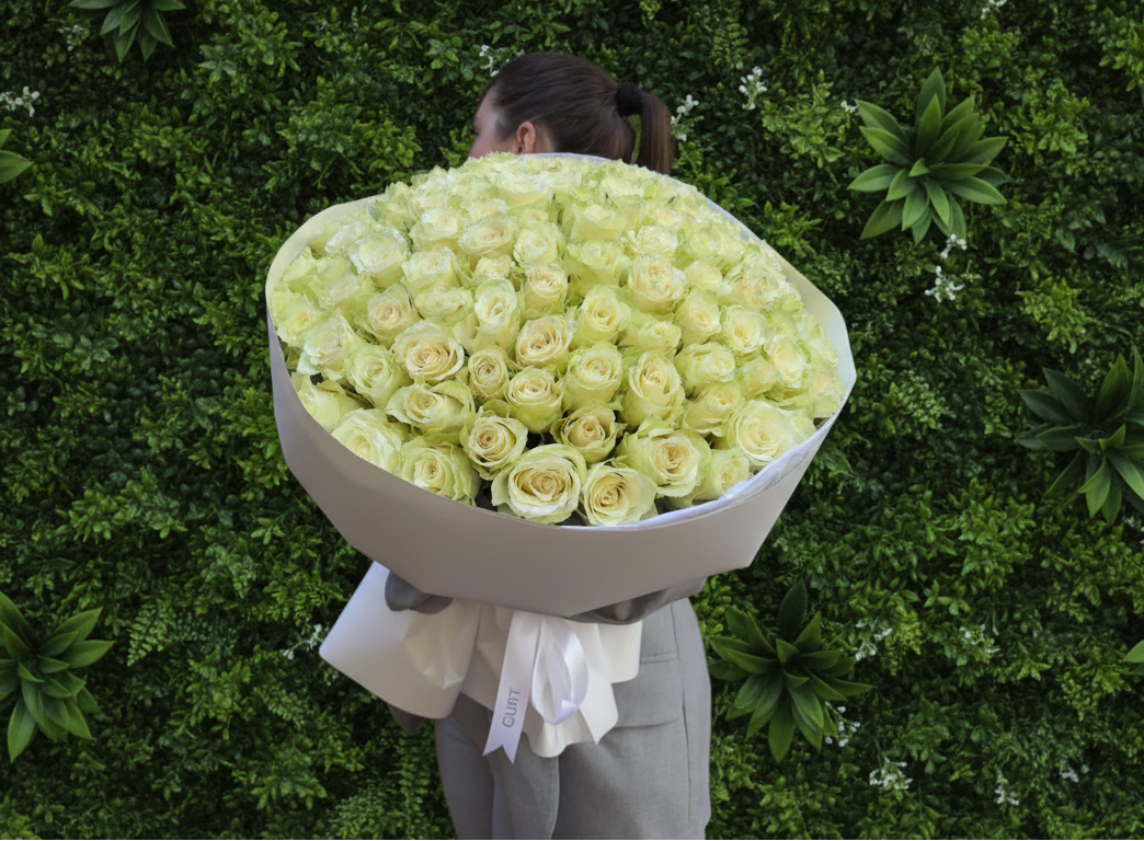 The 101 Eternal Promise - White Roses Bouquet