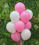 Pink and White Celebration Balloons Bunch - with Helium