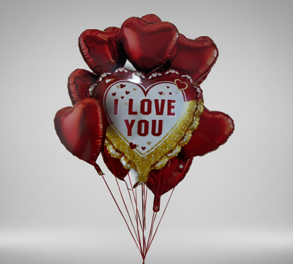I Love You Balloons Set - with Helium