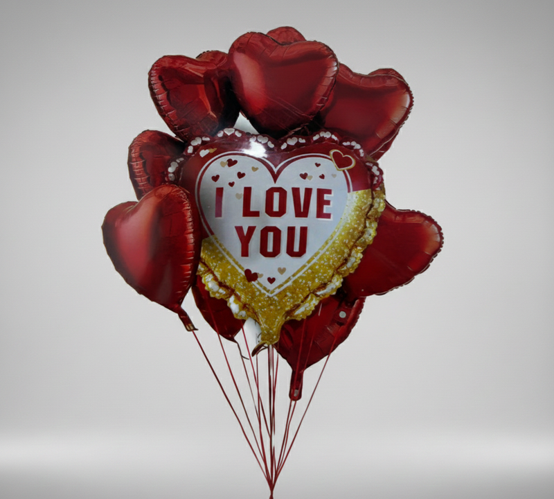 I Love You Balloons Set - with Helium