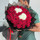 Red Velvet & White Hydrangea Grand Bouquet