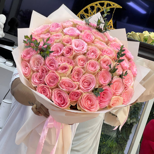 Soft Pink Elegance - 51 Pink Roses