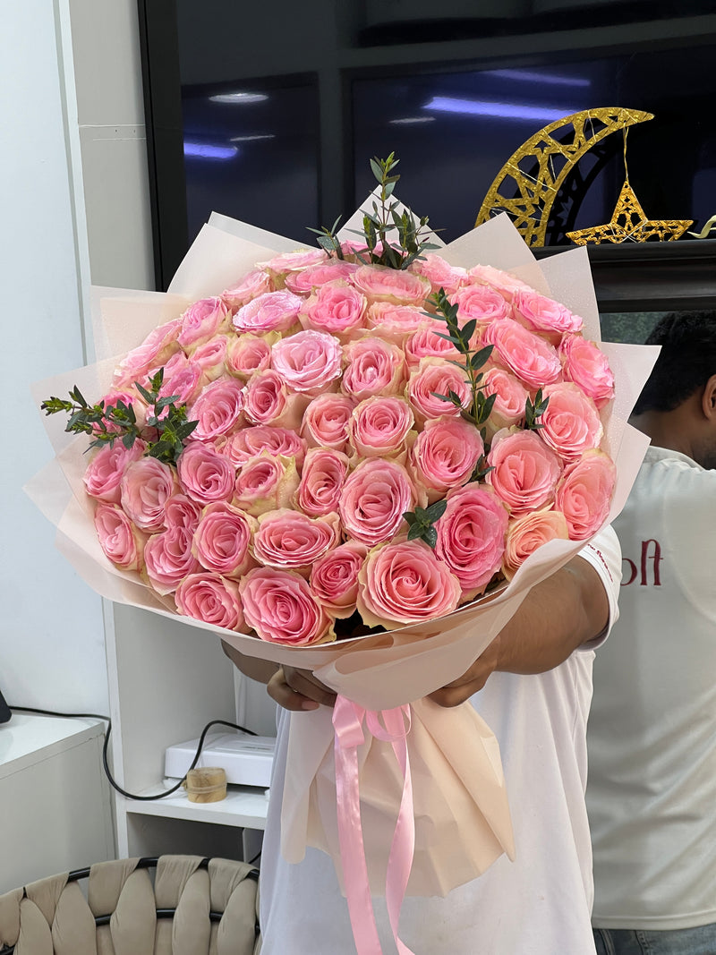 Soft Pink Elegance - 51 Pink Roses
