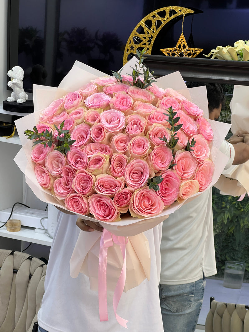 Soft Pink Elegance - 51 Pink Roses