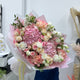 Blushing Garden Pink Hydrangea And Mixed Floral Bouquet