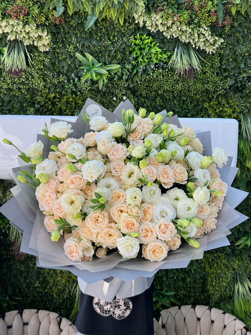 Peach Silk & Frost Bouquet