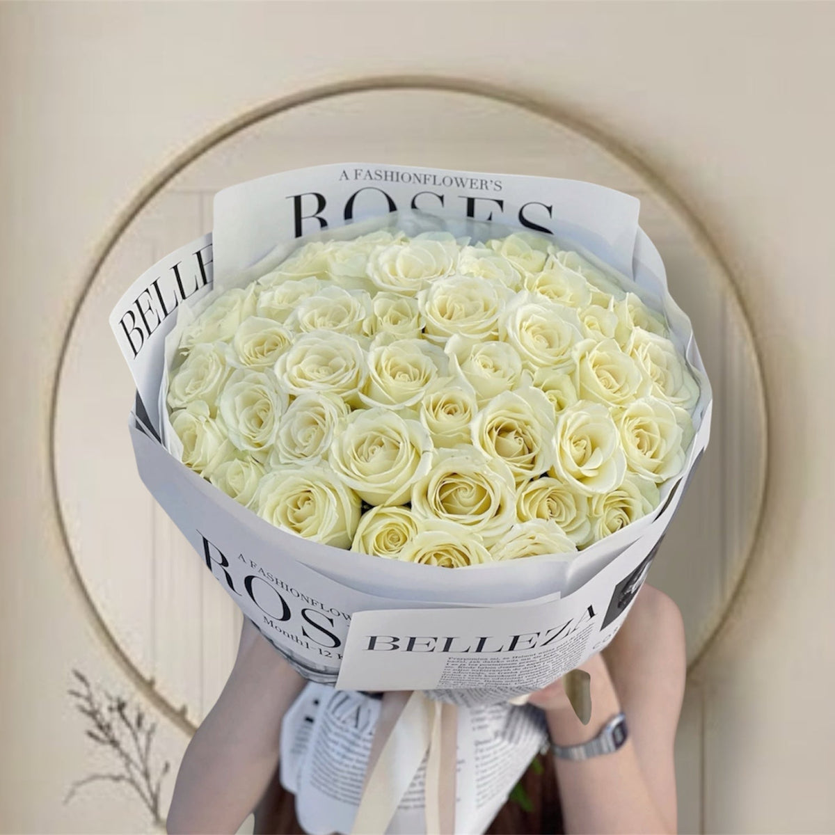 Belleza 31 White Roses Bouquet