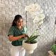 Elegant 90cm Premium White Orchid in Modern Ceramic Pot