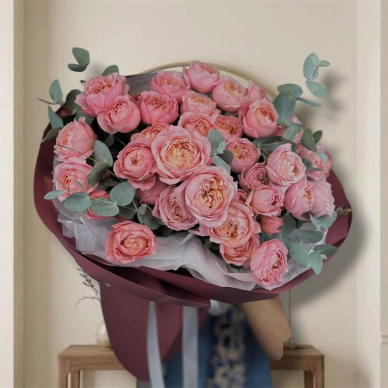 Exquisite Bombastic Spray Rose And Eucalyptus Garden Luxury Bouquet