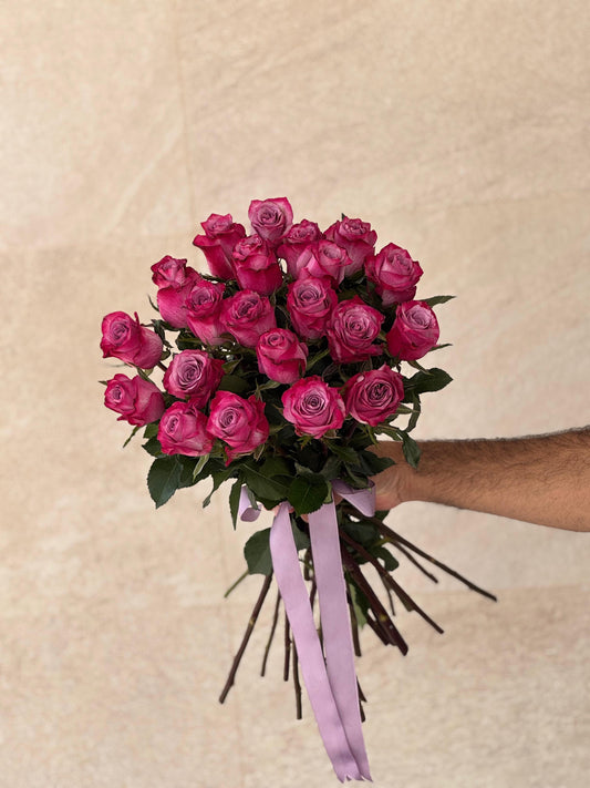 21 Purple Roses Bunch