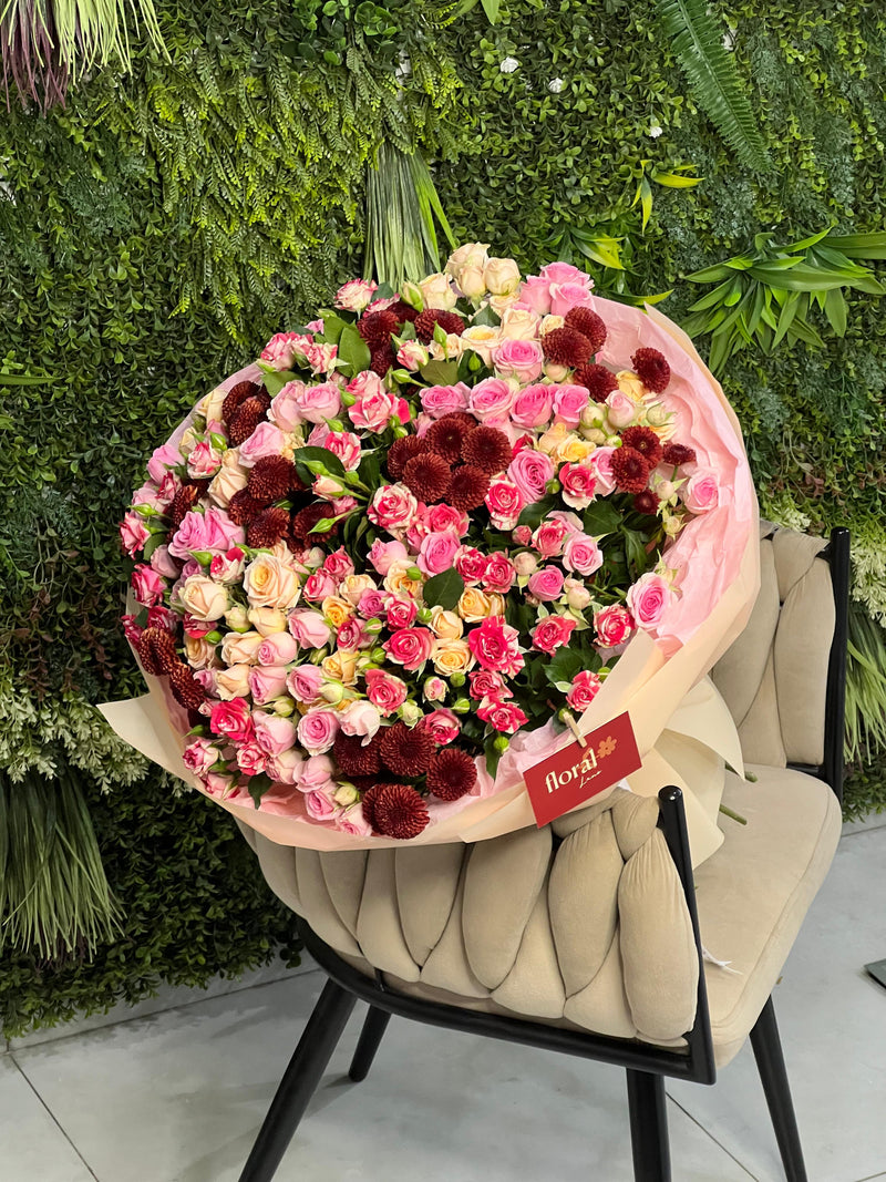 Colorful Mixed Spray Roses Bouquet