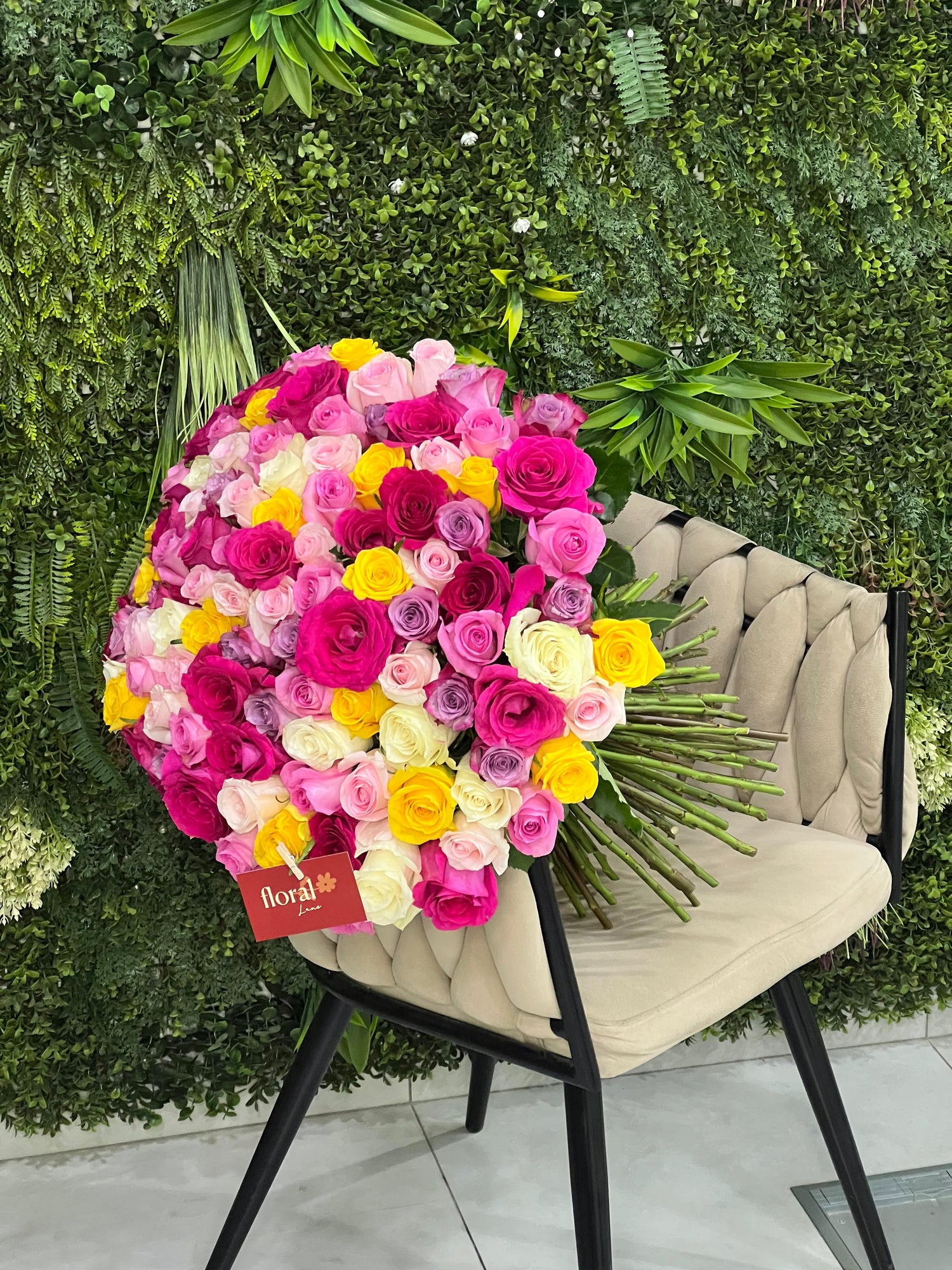 A Symphony of 101 Mixed Roses