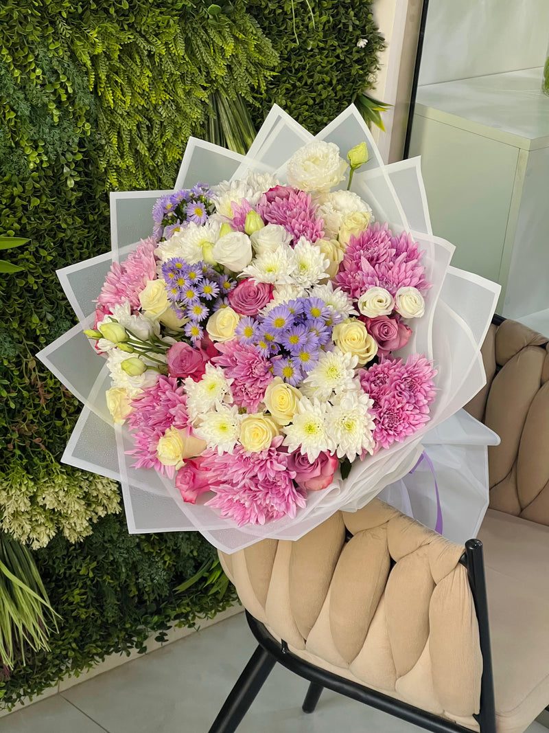 White & Violet Charm Bouquet