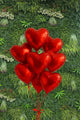10 Red Heart Foil Balloons (Helium Filled)