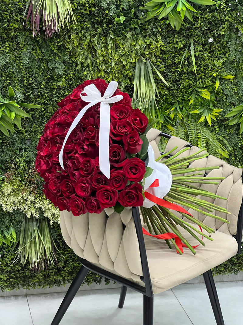 61 Fresh Red Roses Bunch