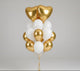 Plain Gold Heart Balloon Set - Helium Filled