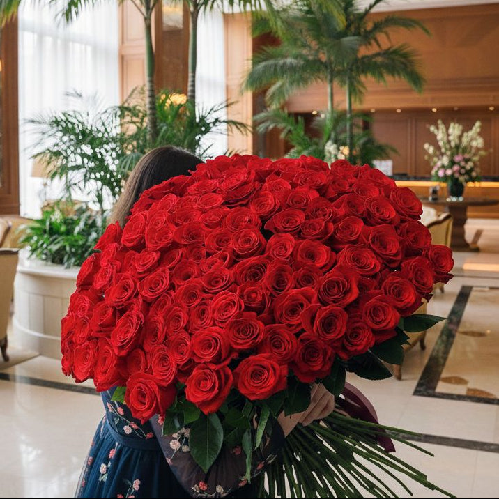 101 Premium Red Roses Bunch