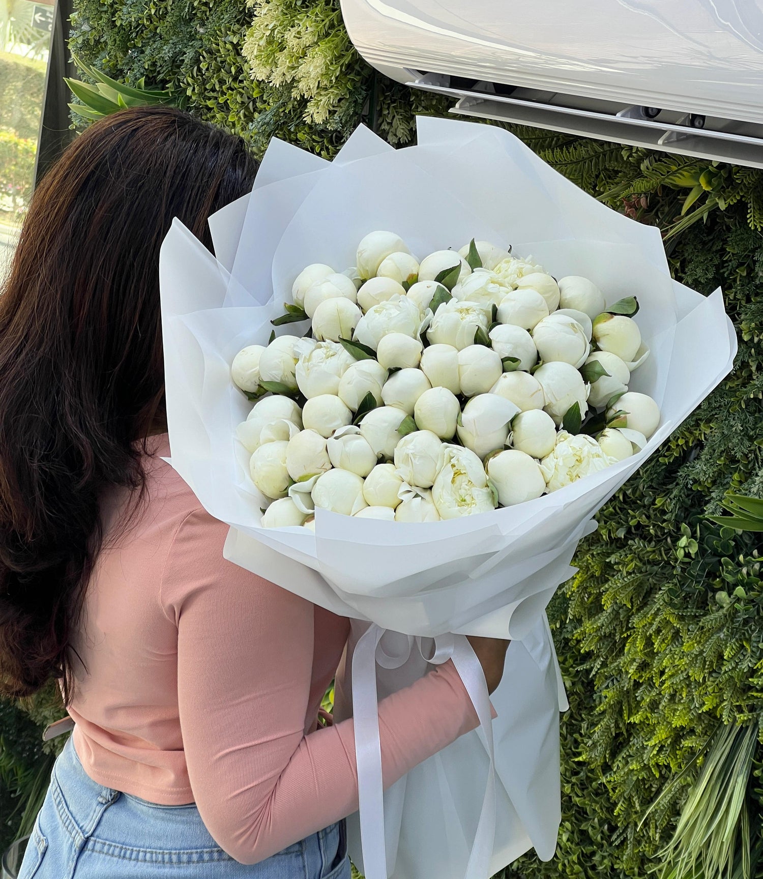 51 White Peony Bouquet