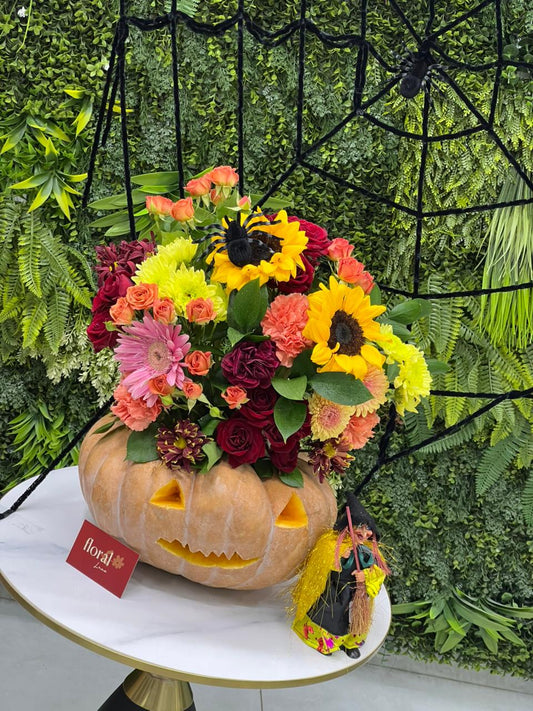 Haunted Harvest Pumpkin Halloween Arrangement