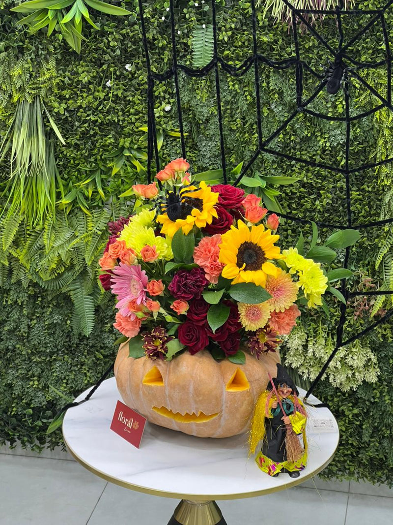 Haunted Harvest Pumpkin Halloween Arrangement