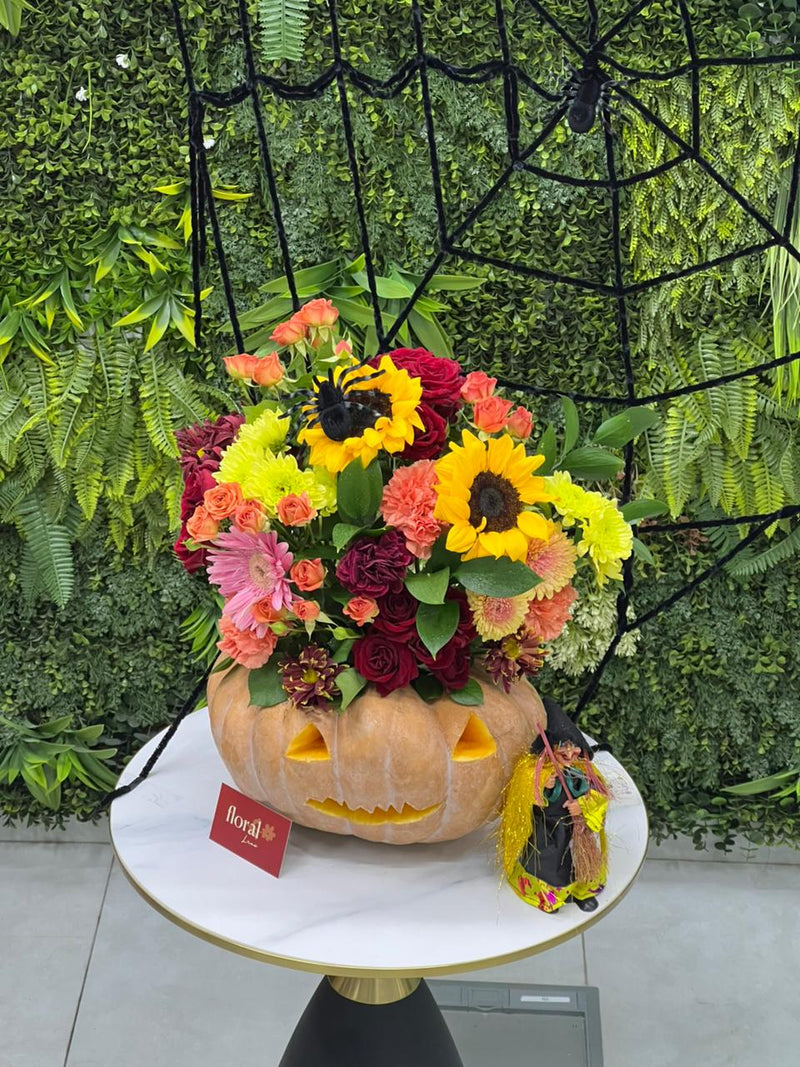 Haunted Harvest Pumpkin Halloween Arrangement