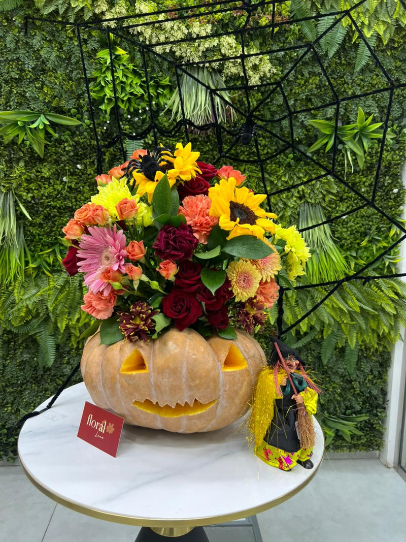 Haunted Harvest Pumpkin Halloween Arrangement