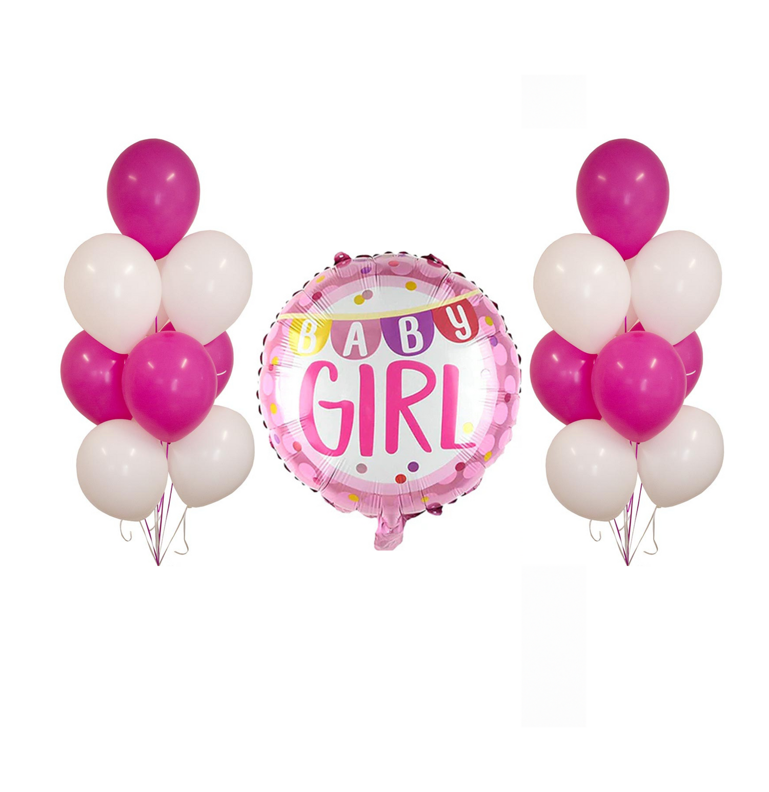 Baby Girl Celebration Balloon Bunch