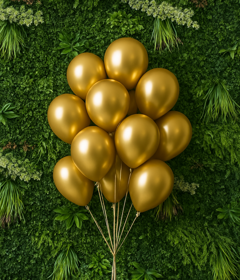 Gold Chrome Balloon Bunch – Helium Filled