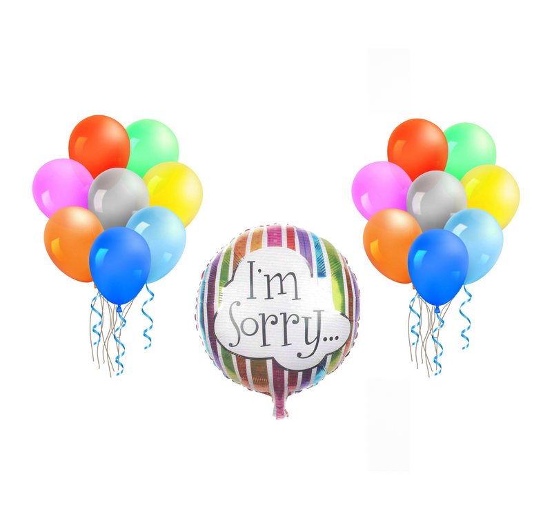 “I’m Sorry” Balloon with Colorful Latex Balloons (Helium Filled)