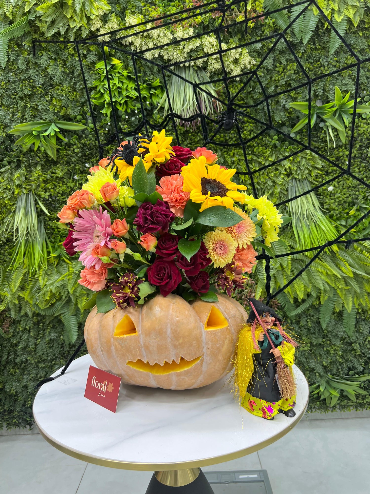 Haunted Harvest Pumpkin Halloween Arrangement