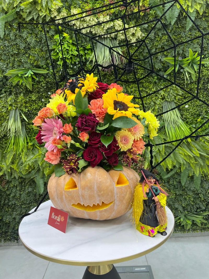 Haunted Harvest Pumpkin Halloween Arrangement